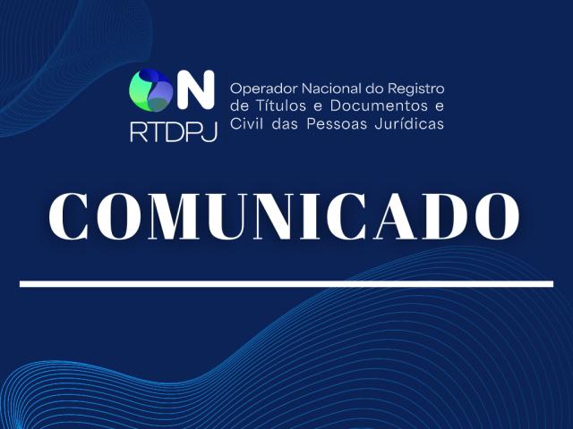 Comunicado sobre o recolhimento ao Fundo para a Implementação e Custeio do Sistema Eletrônico do RTDPJ