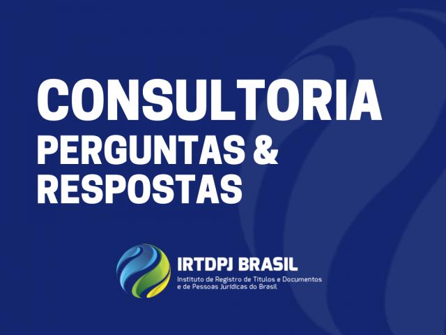 Consultoria IRTDPJBrasil responde dúvida sobre registro entidade estrangeira
