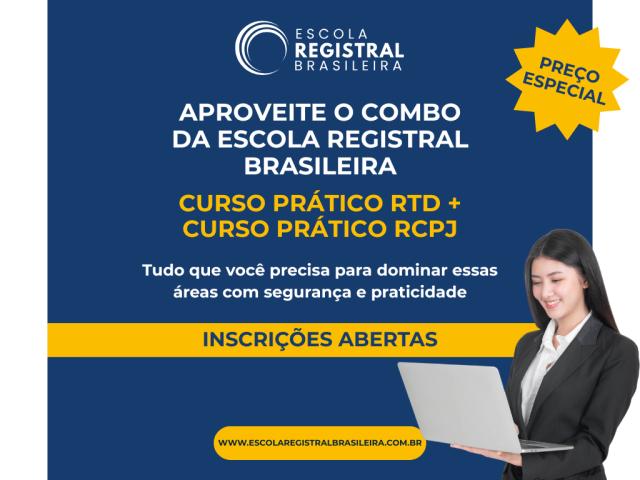 Combo promocional da Escola Registral Brasileira facilita acesso à capacitação em RTD e RCPJ 
