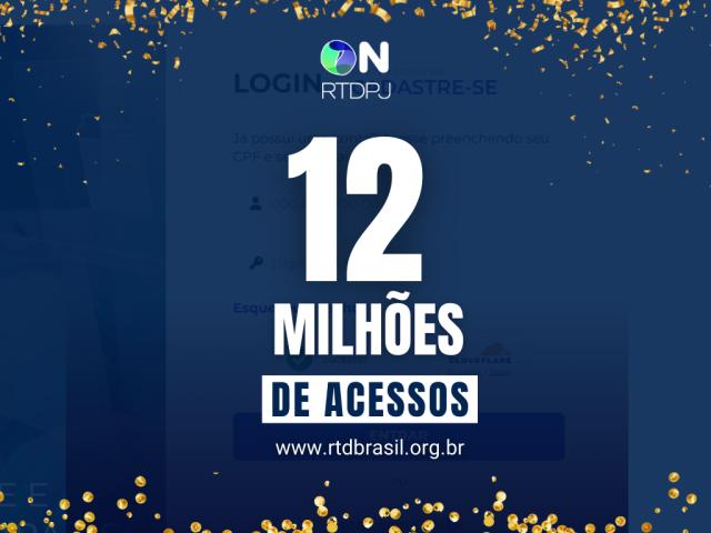 Central ONRTDPJ ultrapassa 12 milhões de acessos