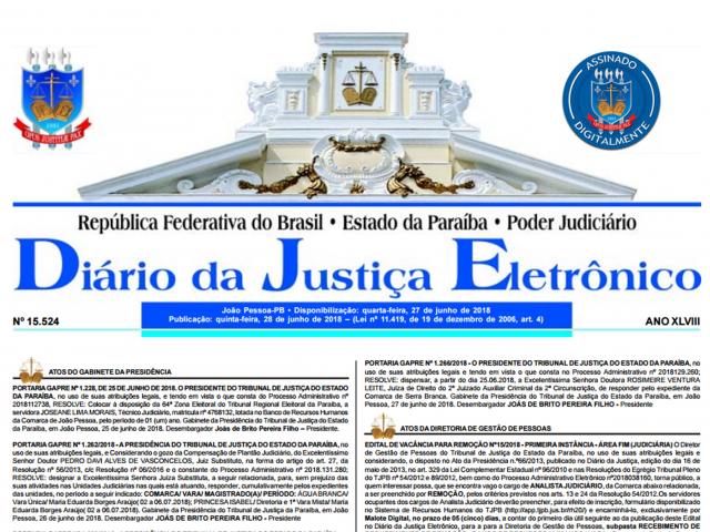 TJPB - DJe traz publicação do resultado da 3ª Etapa do Concurso Público para Cartórios Extrajudiciais