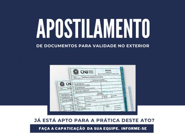 Anoreg/BR e Ennor realizam curso gratuito de Capacitação do Apostilamento (Haia) 