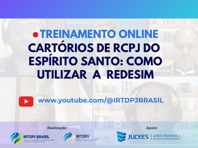 Integração dos cartórios de RCPJ do Espírito Santo à Redesim é tema de treinamento promovido pelo IRTDPJBrasil e IRTDPJ/ES